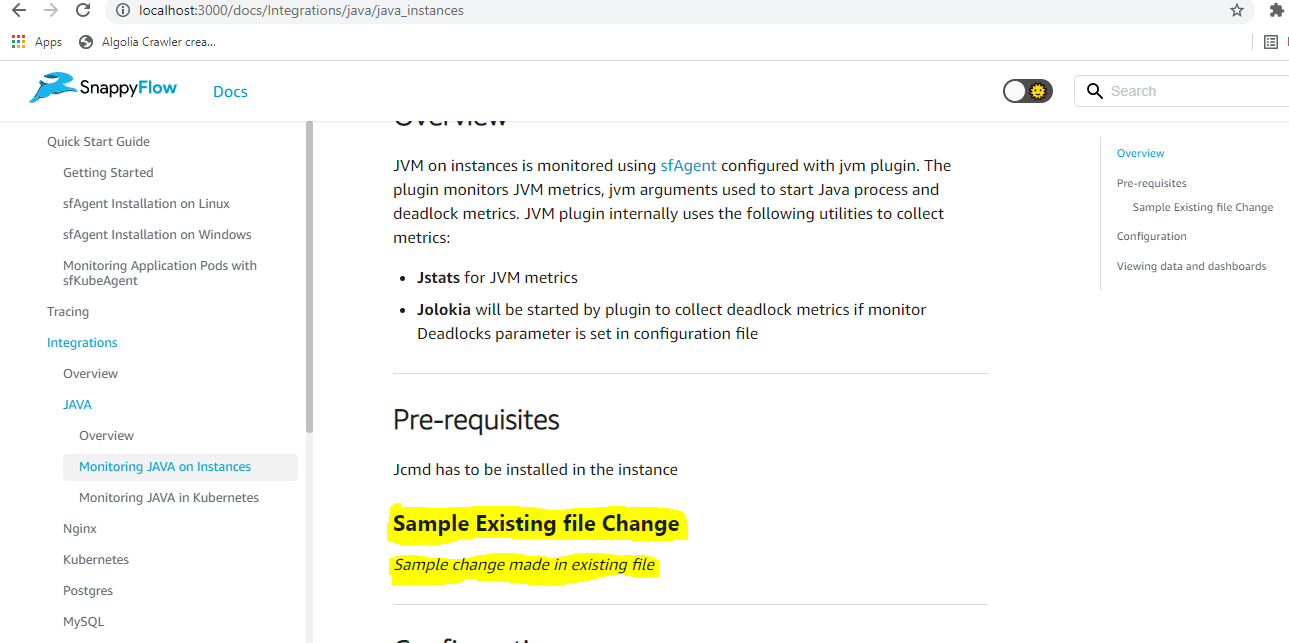 Existing File Change Effect